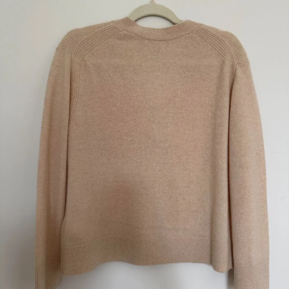 J. Crew 100% Cashmere Cardigan Sweater Quiet Luxury Minimalist Sand - XXS